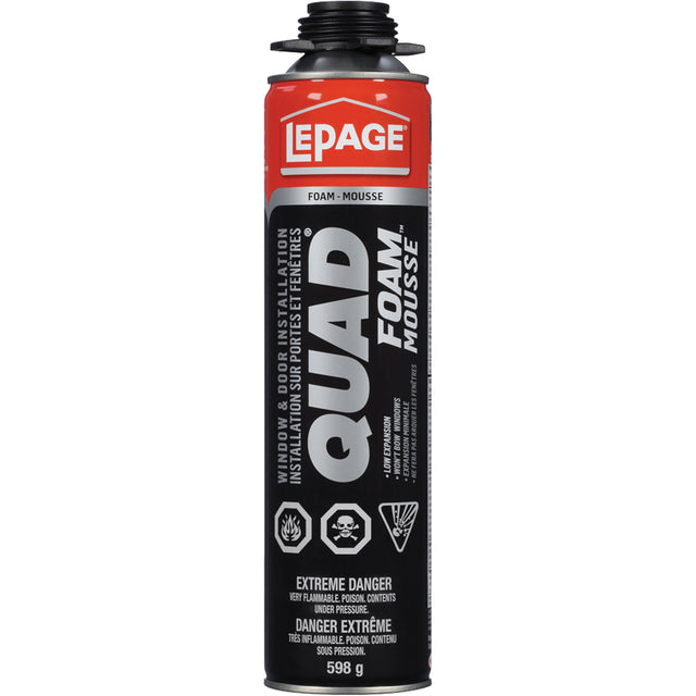 Lepage® Quad® Foam™ Window & Door Installation Foam, Aerosol Can, Tan LePage®