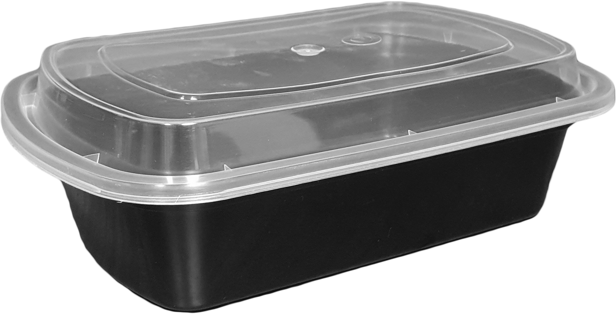 24oz Rectangular Take-Out Microwaveable Combo Container with White Base - 150sets