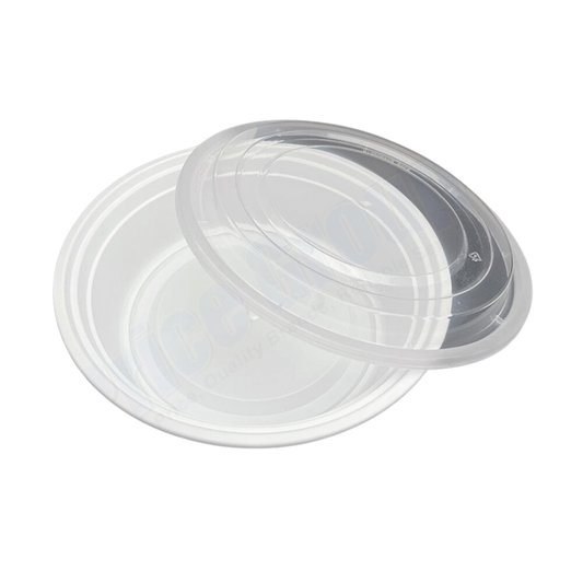 24oz Round Take-Out Microwavable Combo Container with White Base - 150sets
