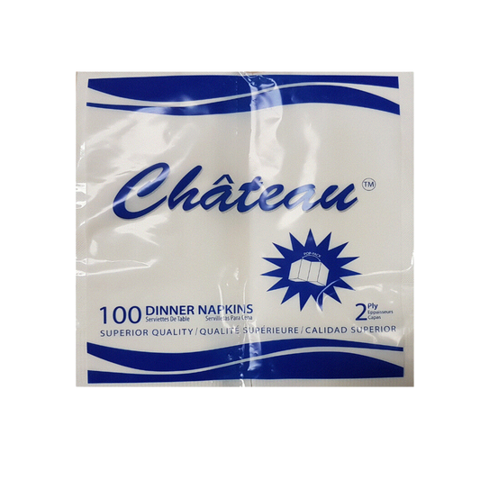 2ply White Dinner Napkins - 20 x 150/cs