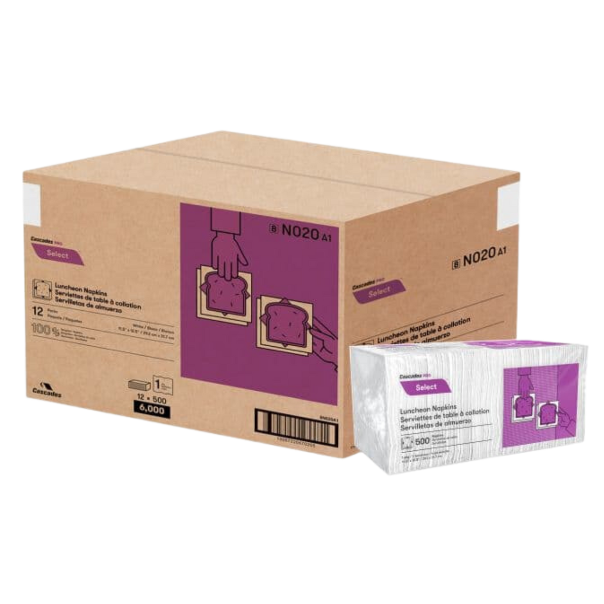 1ply 1/4 Fold Lunch Napkins - 500x12/cs