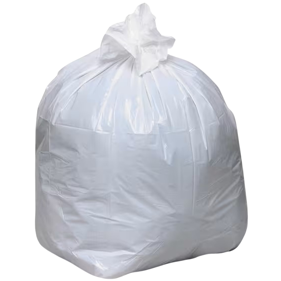 20" x 22" High Density White Gabage Bag Rolls - 1000pcs