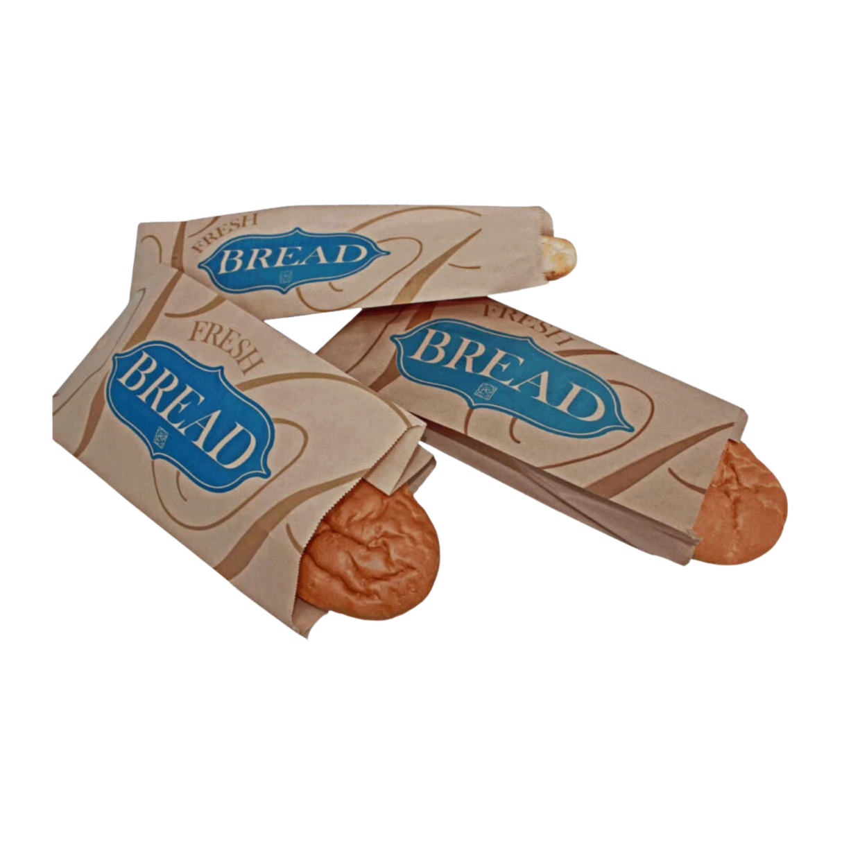 Small Kraft Printed Fresh Bread Bags - 1000pcs