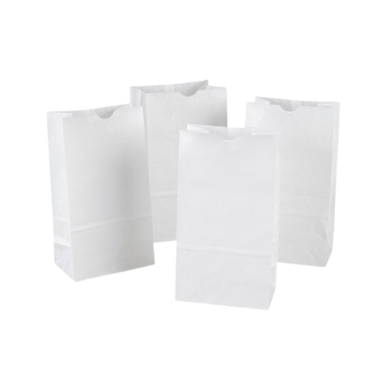 6 lbs White Paper Bags - 500pcs