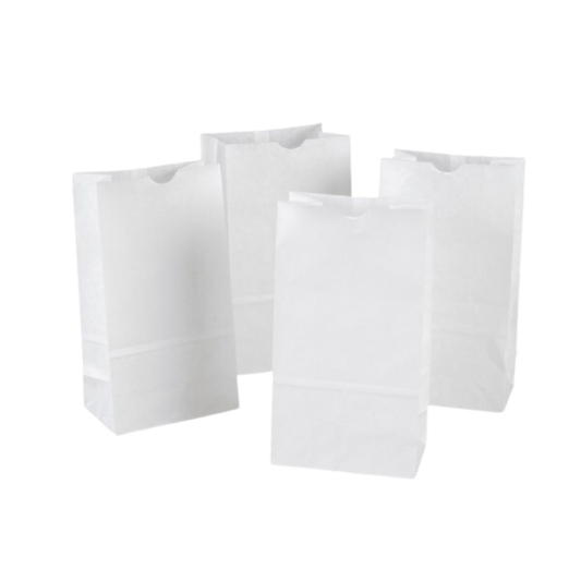 6 lbs White Paper Bags - 500pcs