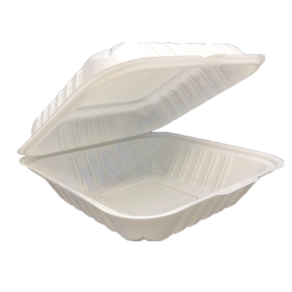 5.5" x 5.5" White MFPP Take-Out Container - 400/CS