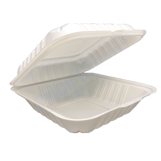 5.5" x 5.5" White MFPP Take-Out Container - 400/CS