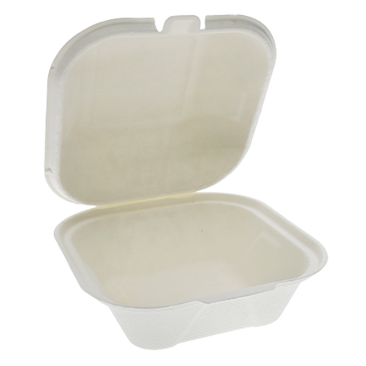 6" x 6" x 2.75" White MFPP Take-Out Container - 500/cs