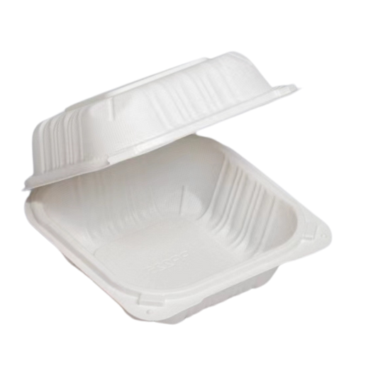 6" x 6" x 2.75" White MFPP Take-Out Container - 250/cs
