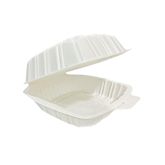 6" x 6" x 2.75" White MFPP Take-Out Container - 500 pcs