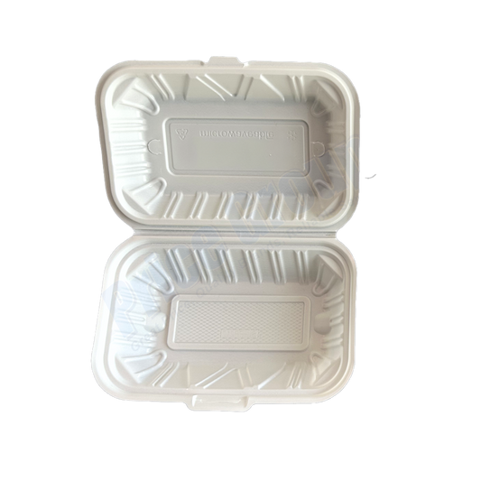 7.5" x 4.5"x 3" White MFPP Take-Out Container - 300 pc/case
