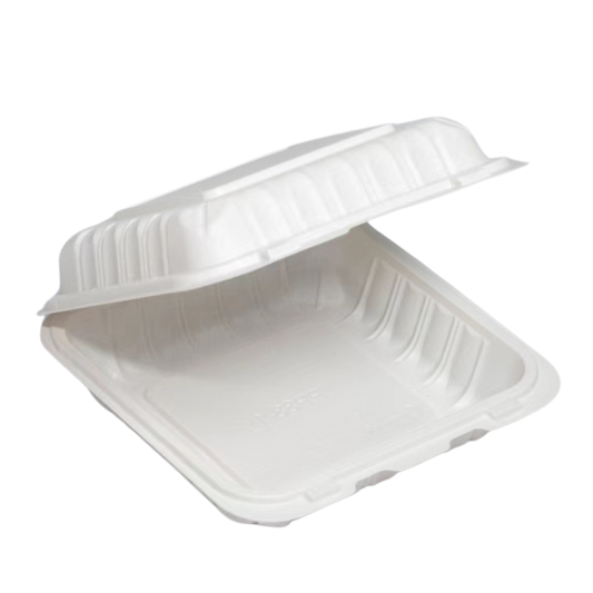 7" x 7" x 2.75" White MFPP Take-Out Container - 150 pcs