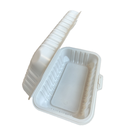 8" x 5" x 3" White MFPP Take-Out Container - 200 pcs