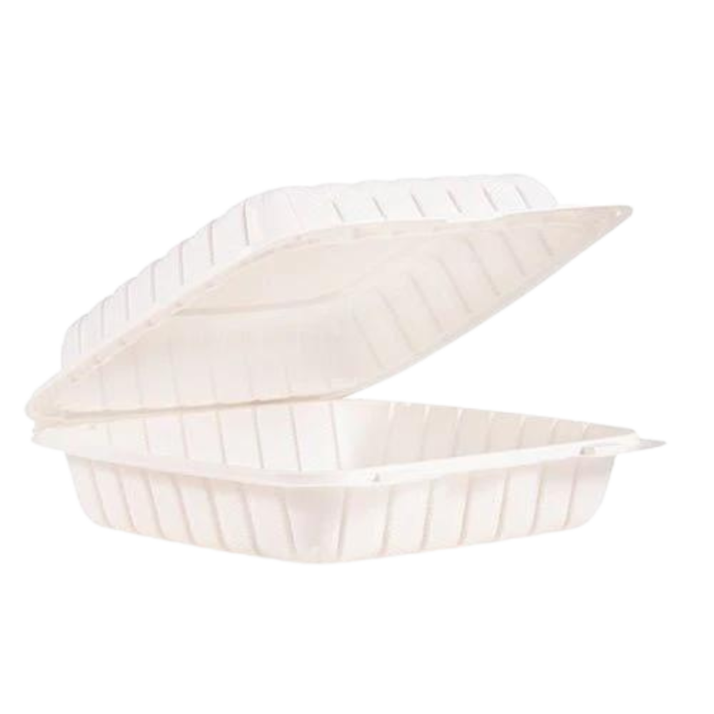 9" x 9"x 3" White MFPP Take-Out Container - 150/cs