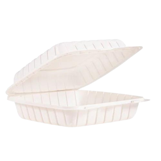9" x 9"x 3" White MFPP Take-Out Container - 150/cs