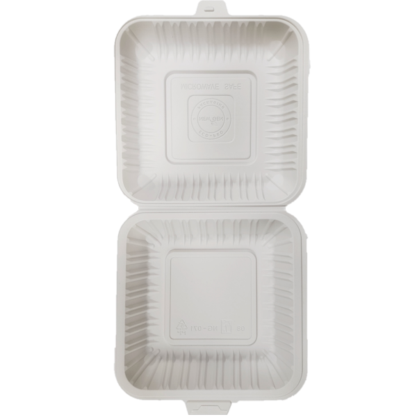 9" x 9.25" x 3" White MFPP Take-Out Container - 150 pcs