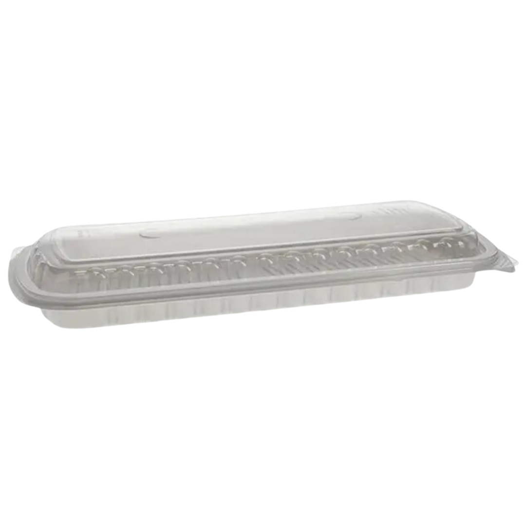 16.6" x 7.3" x 2.3" MealMaster Full Rib Container with MFPP base and OPS lid - 80sets/cs