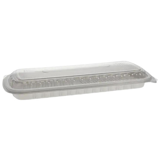 16.6" x 7.3" x 2.3" MealMaster Full Rib Container with MFPP base and OPS lid - 80sets/cs