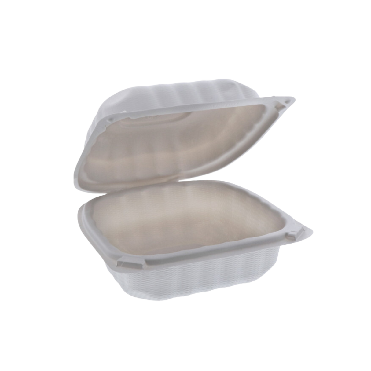 6" x 6" x 3.25" White MFPP Take-Out Container - 400/cs