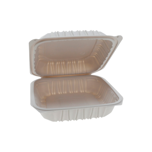 8.5" x 8.5" x 3" White MFPP Take-Out Container - 146/cs