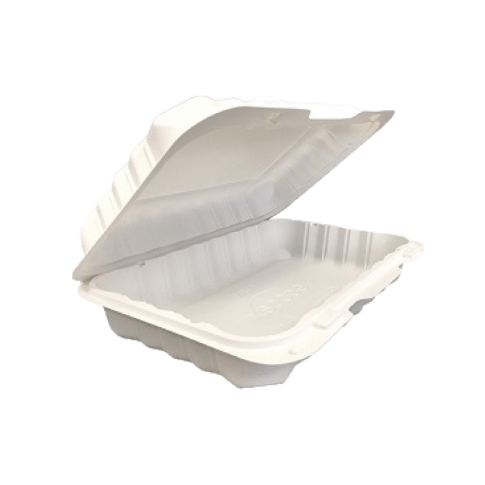 9.25" x 6.5" x 2.25"  White MFPP Take-Out Container - 150 pcs