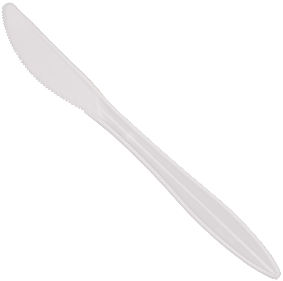 Medium White Plastic Knives - 1000pcs, 28/L