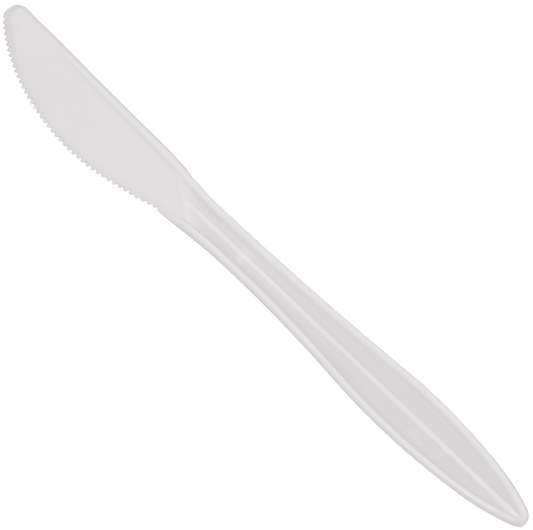 Medium White Plastic Knives - 1000pcs, 28/L
