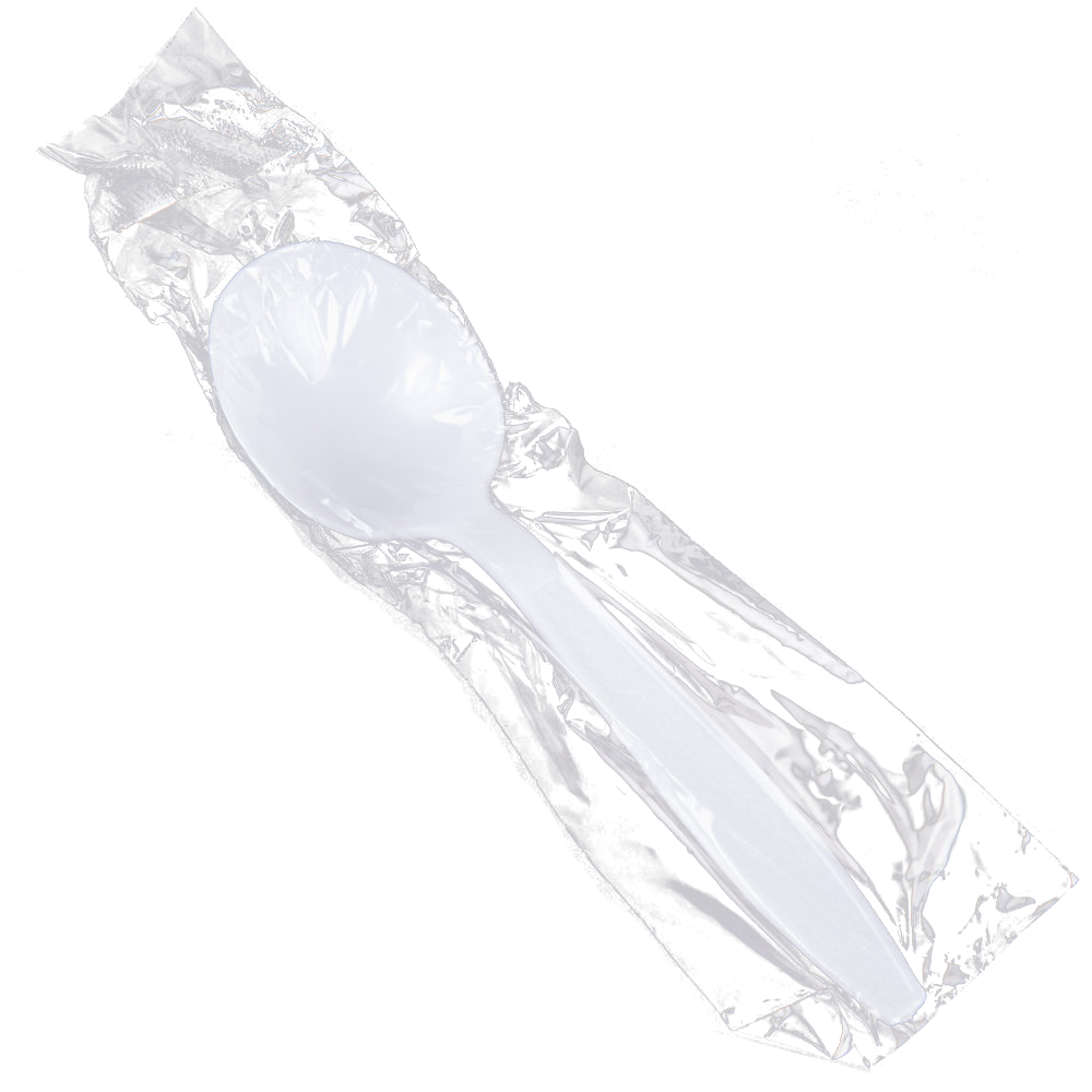 Individually Wrapped Plastic Soup Spoons - 1000pcs