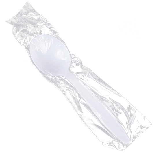 Individually Wrapped Plastic Soup Spoons - 1000pcs