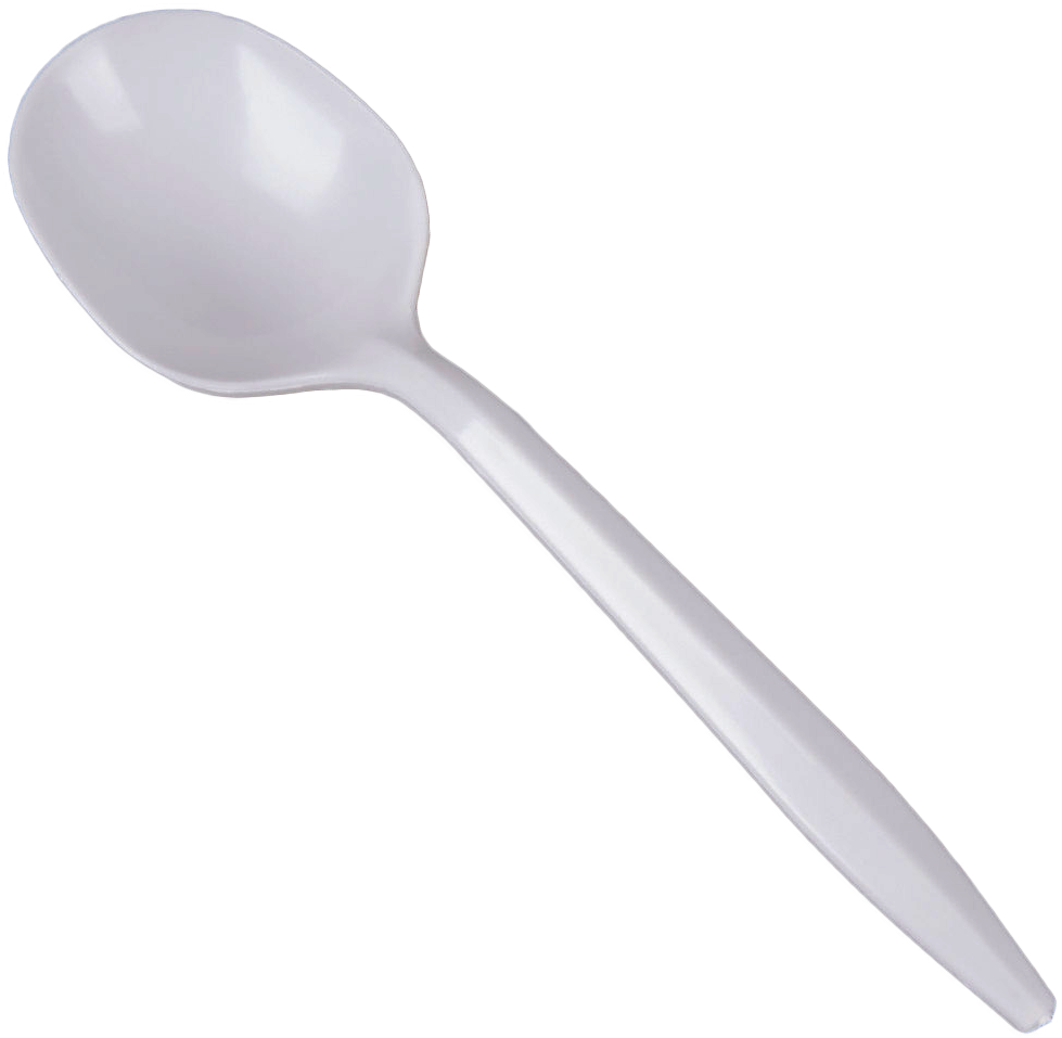 Medium White Plastic Soup Spoons - 1000pcs