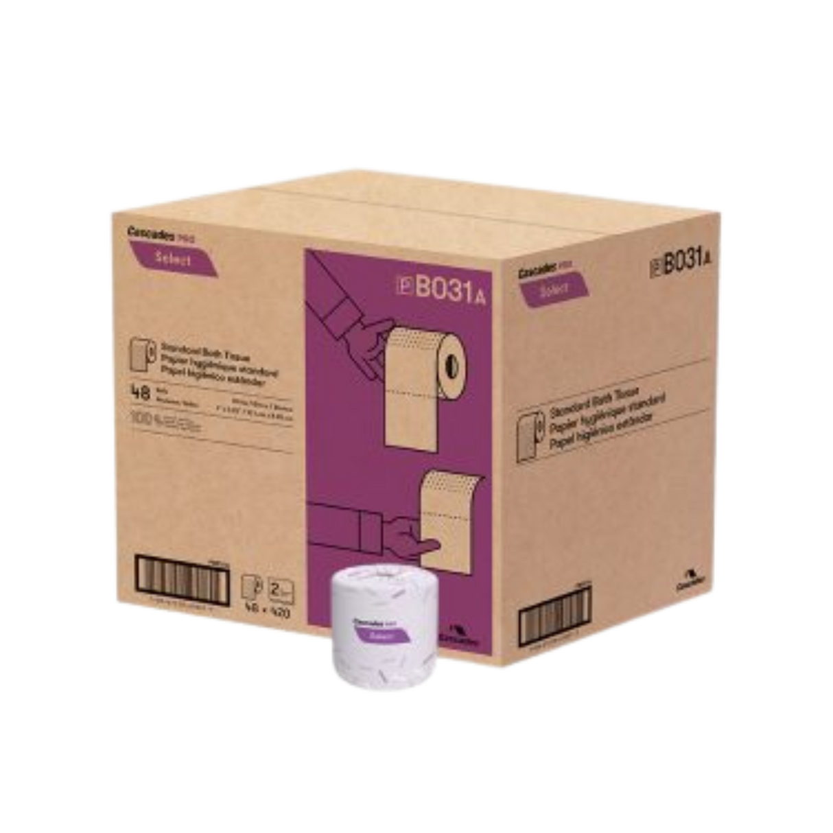 420 Sheets, 2 ply Standard Toilet Paper - 48 Rolls