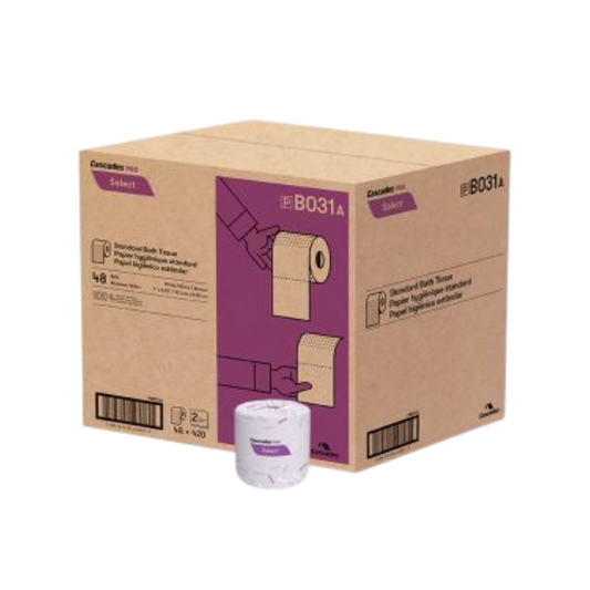420 Sheets, 2 ply Standard Toilet Paper - 48 Rolls
