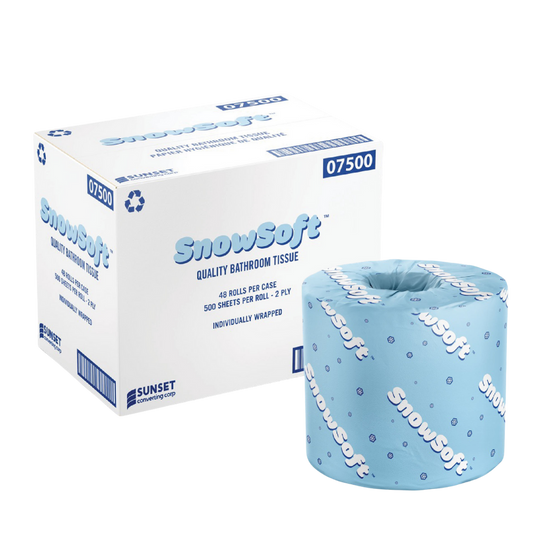 500 sheets, 2 ply Standard Toilet Paper (7500) - 48 Rolls