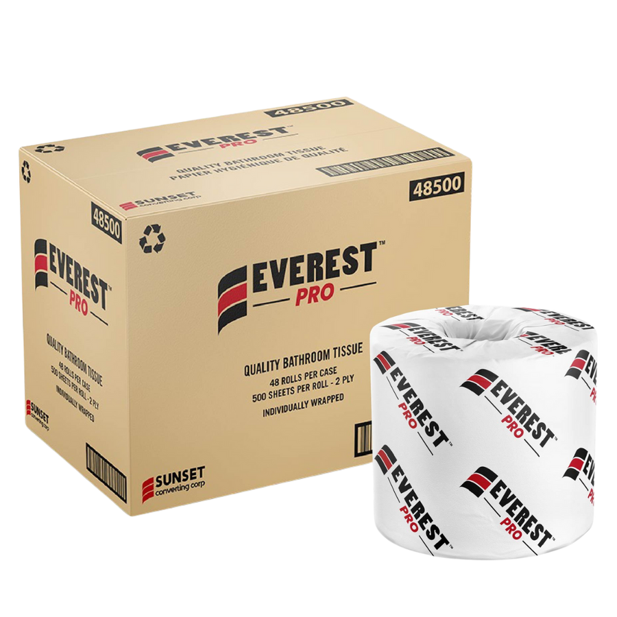 Everest Pro 2-Ply Standard Bath Tissue, 500 Sheets/Roll (48-Pack)