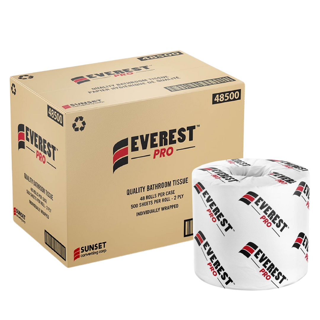 500sheets, 2Ply Standard Toilet Paper (48500) - 48 Rolls
