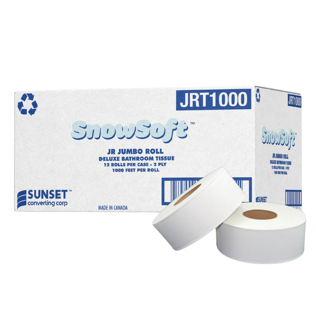 1000', 2 Ply JRT Bathroom Tissue (JRT100) - 12 Rolls