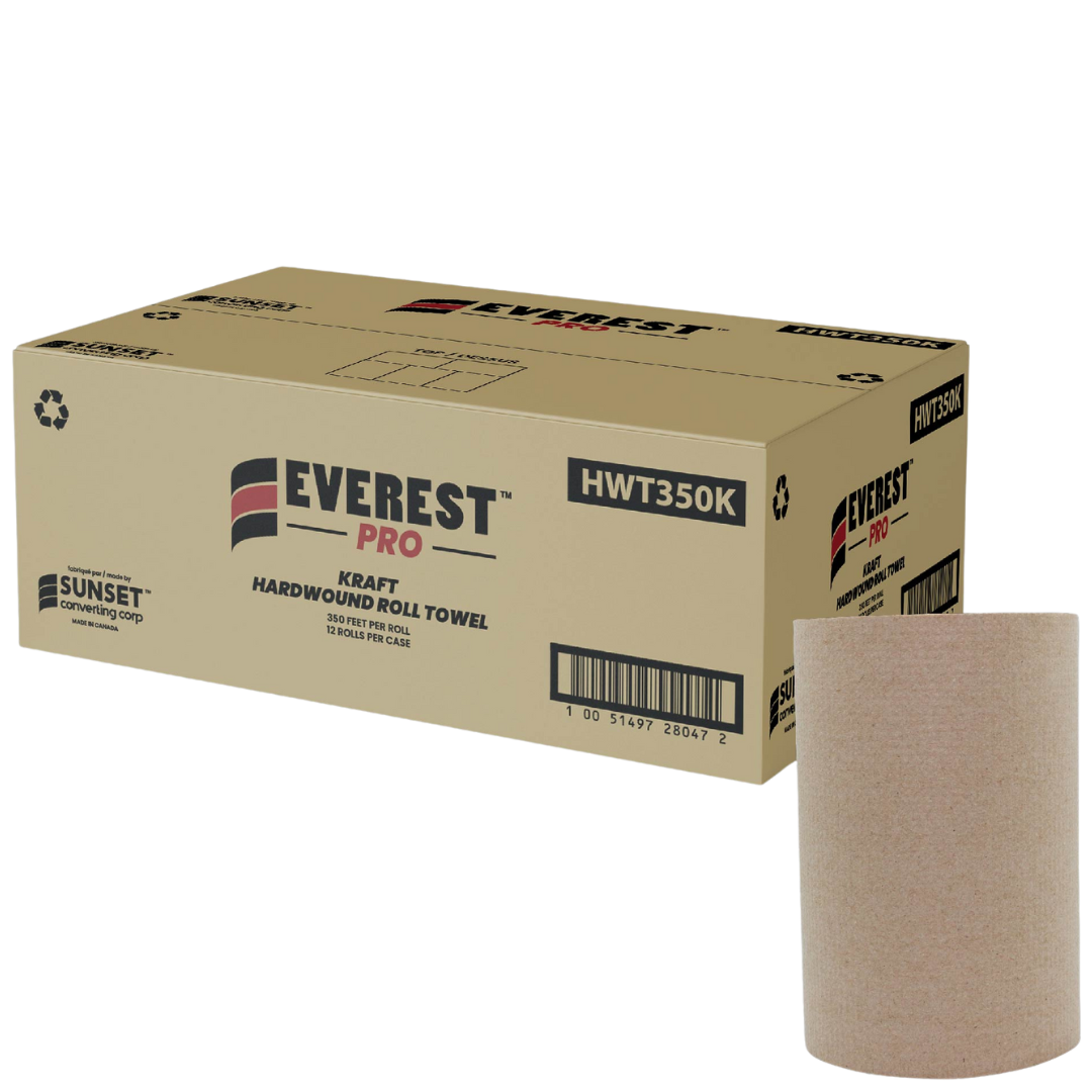 7.85" x 350' Kraft Hand Towel Rolls - 12 Rolls