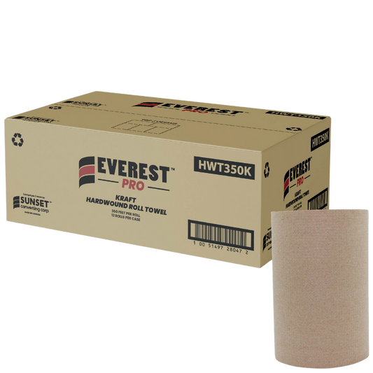 7.85" x 350' Kraft Hand Towel Rolls - 12 Rolls