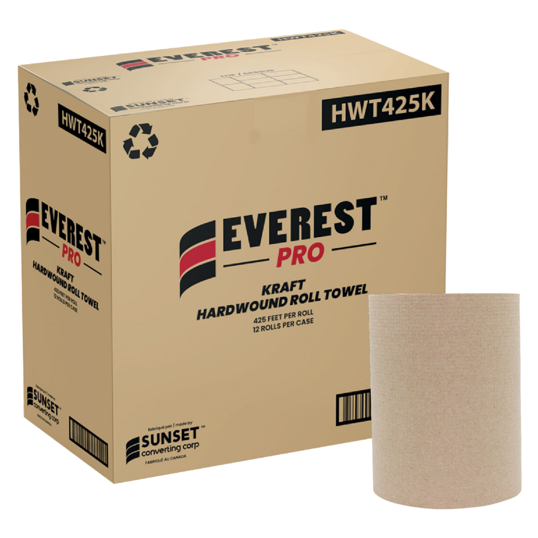 425', Kraft Hand Towel Rolls (HWT425K) - 12 Rolls
