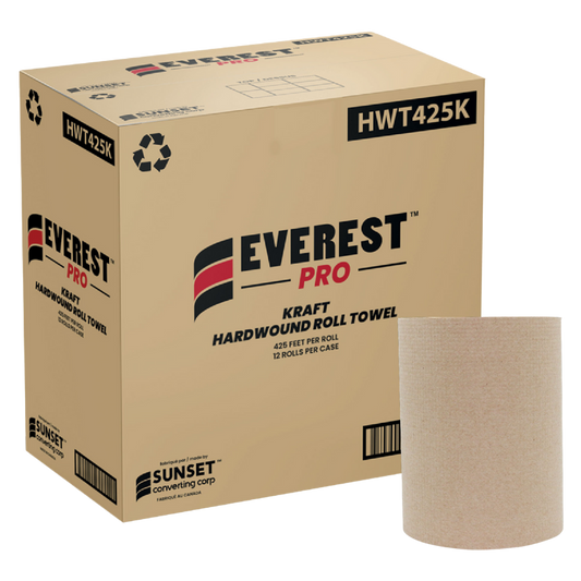 425', Kraft Hand Towel Rolls (HWT425K) - 12 Rolls