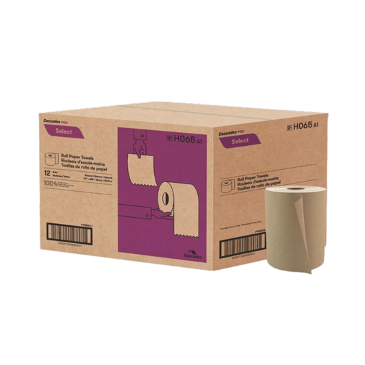 8" x 600' Kraft Hand Towel Rolls - 12 Rolls
