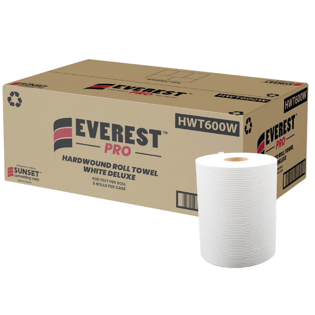 600', White Hand Towel Rolls (HWT600W) - 6 Rolls
