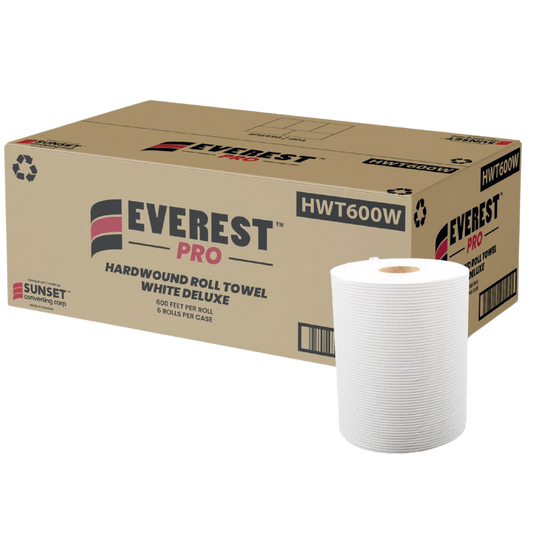 600', White Hand Towel Rolls (HWT600W) - 6 Rolls