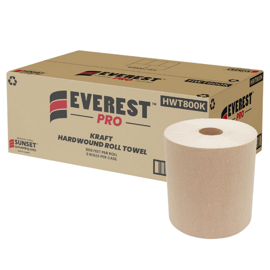 800', Kraft Hand Towel Rolls (HWT800K) - 6 Rolls