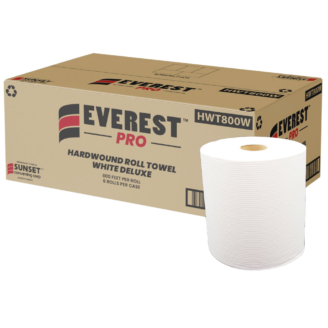 800', White Hand Towel Rolls (HWT800W) - 6 Rolls