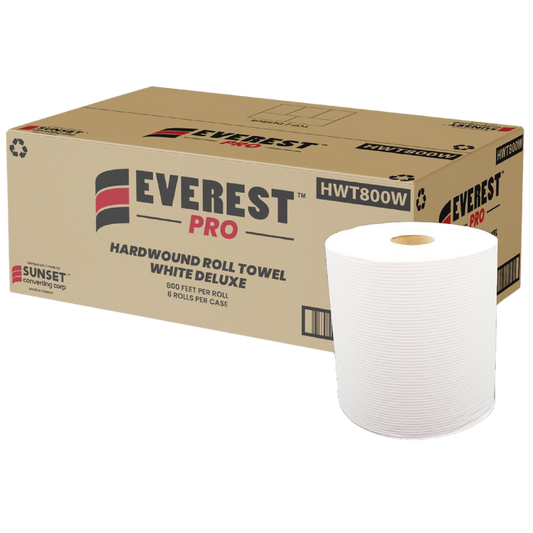 800', White Hand Towel Rolls (HWT800W) - 6 Rolls
