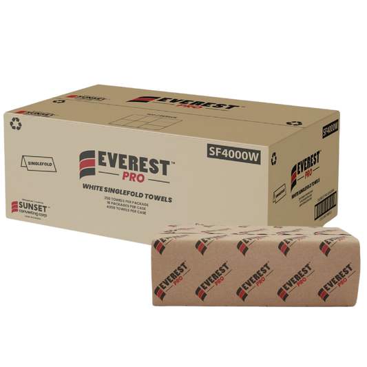 White Singlefold Hand Towel Sheets - 250x16/cs