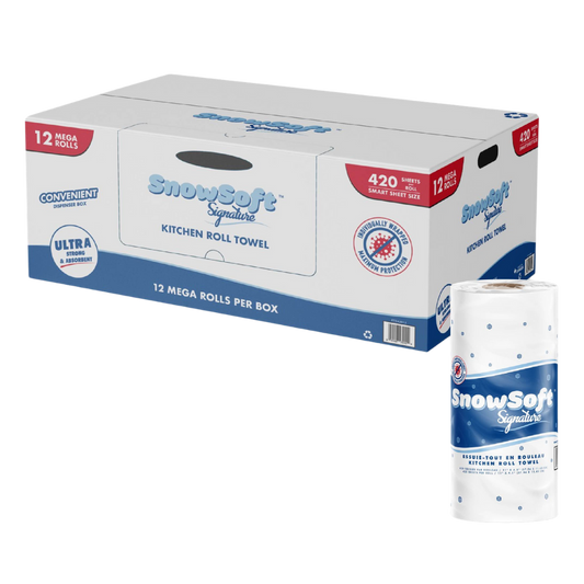 11" x 4.5" Kitchen Towels with 420 sheets (KTS42012) - 12 Rolls