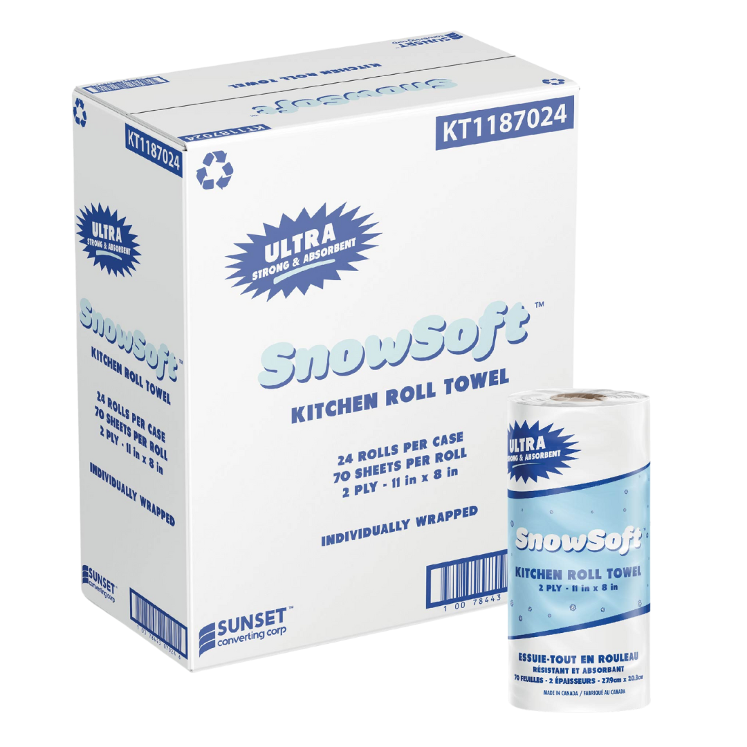 8" x 11", 70 Sheet, 2 Ply Kitchen Towel (KT1187024) - 24 Rolls