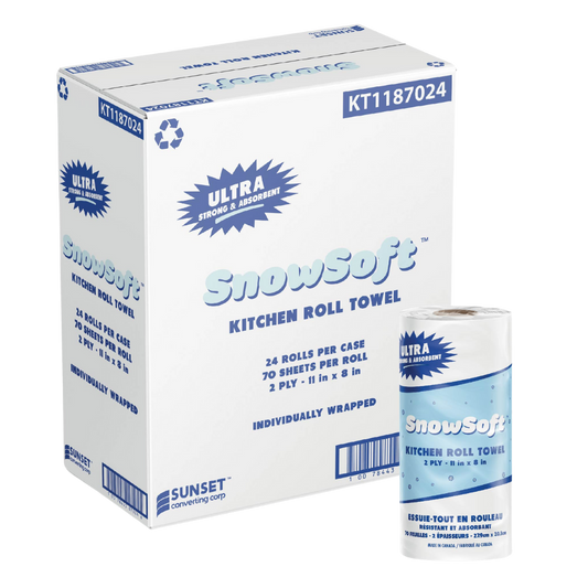 8" x 11", 70 Sheet, 2 Ply Kitchen Towel (KT1187024) - 24 Rolls